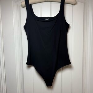 Chic Black Nylon-Spandex Bodysuit